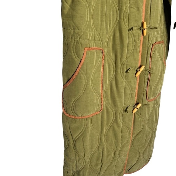 Free People Lush It Duffle Coat Army Green Size XS NEW - Picture 11 of 16